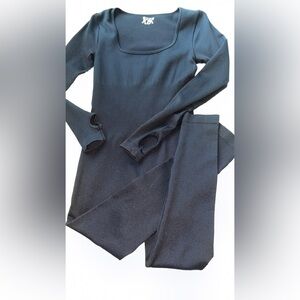 Viral OQQ Black Ribbed Bodysuit